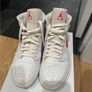 Jordan White and Red Sneakers